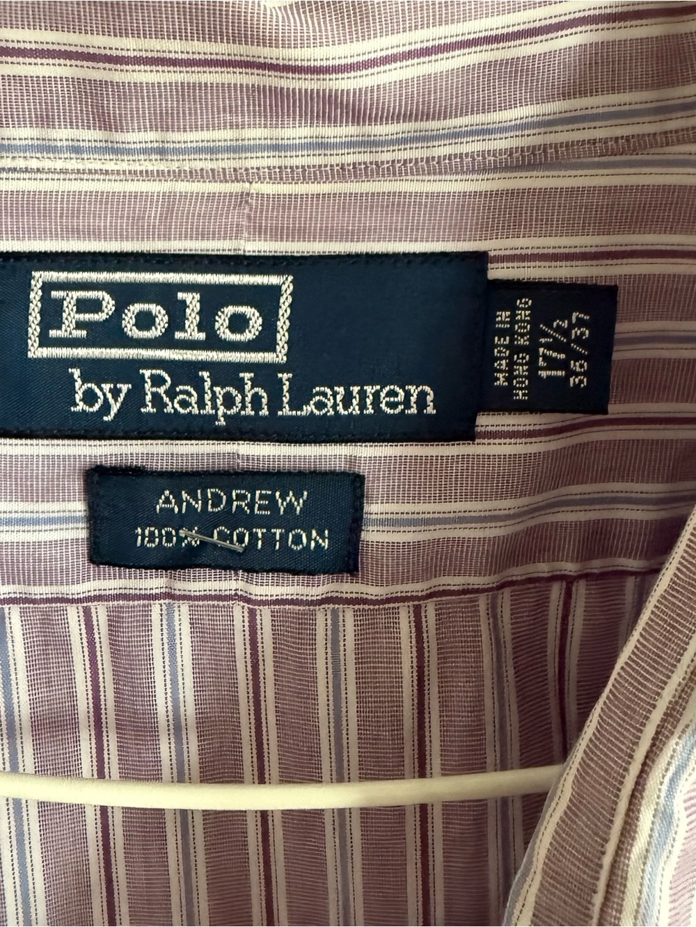 Vintage - Burgundy and Blue Striped Ralph Lauren Button Down - Picture 4 of 5